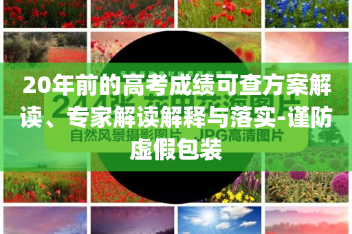 20年前的高考成績(jī)可查方案解讀、專家解讀解釋與落實(shí)-謹(jǐn)防虛假包裝