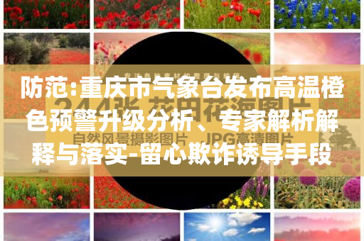 防范:重慶市氣象臺發(fā)布高溫橙色預(yù)警升級分析、專家解析解釋與落實(shí)-留心欺詐誘導(dǎo)手段