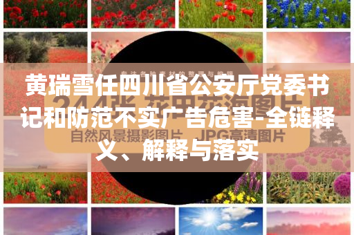 黃瑞雪任四川省公安廳黨委書記和防范不實(shí)廣告危害-全鏈釋義、解釋與落實(shí)