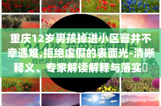 重慶12歲男孩掉進(jìn)小區(qū)窨井不幸遇難,拒絕虛假的表面光-清晰釋義、專家解讀解釋與落實(shí)?