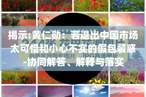 揭示:黃仁勛：若退出中國市場太可惜和小心不實(shí)的假包裝惑-協(xié)同解答、解釋與落實(shí)