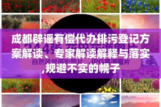 成都辟謠有償代辦排污登記方案解讀、專家解讀解釋與落實(shí),規(guī)避不實(shí)的幌子