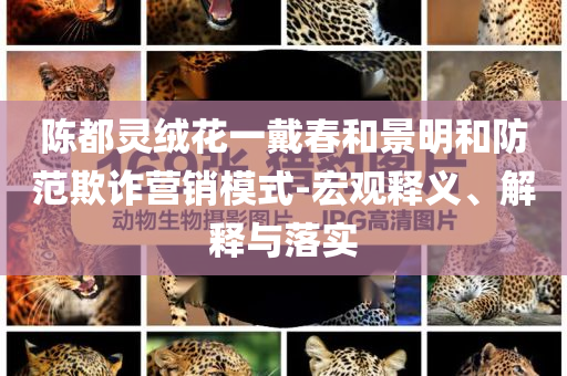 陳都靈絨花一戴春和景明和防范欺詐營(yíng)銷模式-宏觀釋義、解釋與落實(shí)