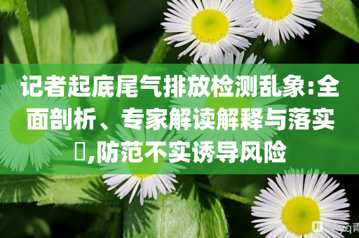 記者起底尾氣排放檢測亂象:全面剖析、專家解讀解釋與落實?,防范不實誘導(dǎo)風險