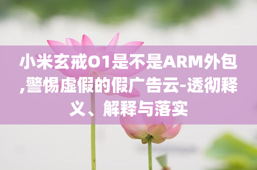 小米玄戒O1是不是ARM外包,警惕虛假的假廣告云-透徹釋義、解釋與落實