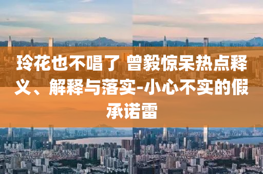 玲花也不唱了 曾毅驚呆熱點(diǎn)釋義、解釋與落實(shí)-小心不實(shí)的假承諾雷