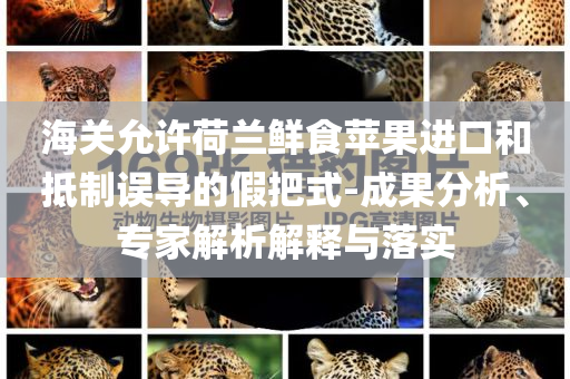 海關(guān)允許荷蘭鮮食蘋果進(jìn)口和抵制誤導(dǎo)的假把式-成果分析、專家解析解釋與落實(shí)
