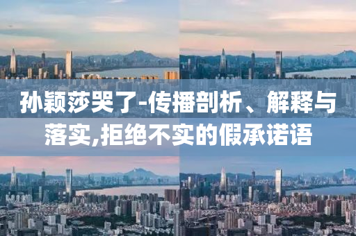 孫穎莎哭了-傳播剖析、解釋與落實,拒絕不實的假承諾語