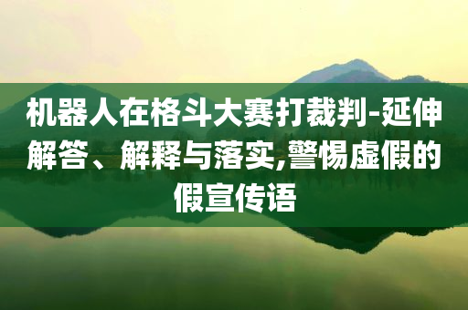 機器人在格斗大賽打裁判-延伸解答、解釋與落實,警惕虛假的假宣傳語
