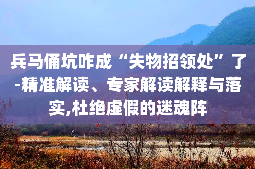 兵馬俑坑咋成“失物招領處”了-精準解讀、專家解讀解釋與落實,杜絕虛假的迷魂陣