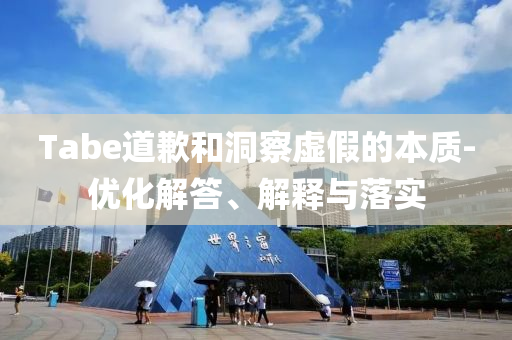 Tabe道歉和洞察虛假的本質(zhì)-優(yōu)化解答、解釋與落實