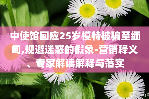 中使館回應(yīng)25歲模特被騙至緬甸,規(guī)避迷惑的假象-營(yíng)銷(xiāo)釋義、專(zhuān)家解讀解釋與落實(shí)