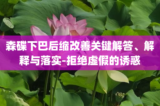 森碟下巴后縮改善關(guān)鍵解答、解釋與落實(shí)-拒絕虛假的誘惑