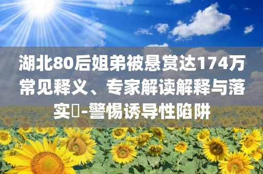 湖北80后姐弟被懸賞達(dá)174萬常見釋義、專家解讀解釋與落實(shí)?-警惕誘導(dǎo)性陷阱
