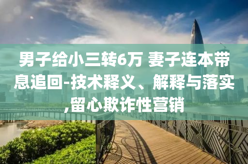 男子給小三轉(zhuǎn)6萬(wàn) 妻子連本帶息追回-技術(shù)釋義、解釋與落實(shí),留心欺詐性營(yíng)銷