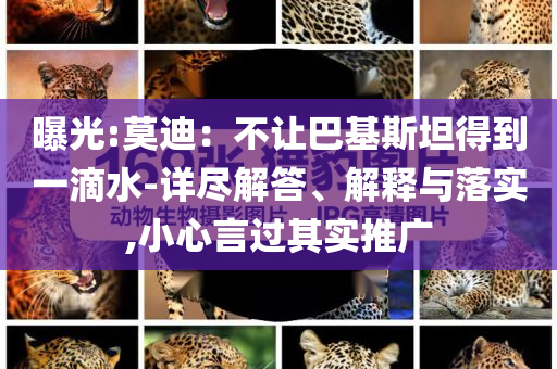 曝光:莫迪：不讓巴基斯坦得到一滴水-詳盡解答、解釋與落實(shí),小心言過其實(shí)推廣