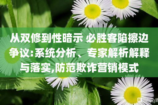 從雙修到性暗示 必勝客陷擦邊爭議:系統(tǒng)分析、專家解析解釋與落實,防范欺詐營銷模式