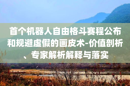 首個(gè)機(jī)器人自由格斗賽程公布和規(guī)避虛假的畫皮術(shù)-價(jià)值剖析、專家解析解釋與落實(shí)