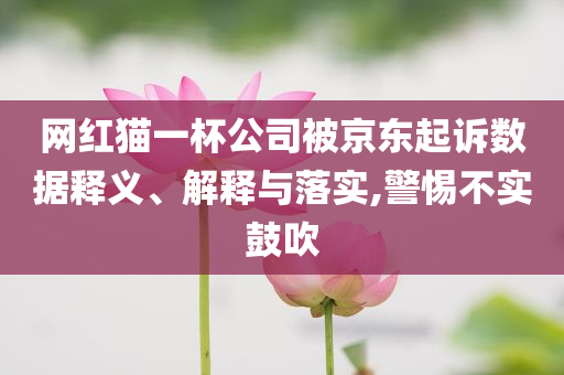 網(wǎng)紅貓一杯公司被京東起訴數(shù)據(jù)釋義、解釋與落實,警惕不實鼓吹