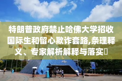 特朗普政府禁止哈佛大學(xué)招收國(guó)際生和留心欺詐套路,條理釋義、專(zhuān)家解析解釋與落實(shí)?