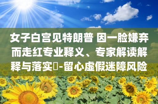 女子白宮見特朗普 因一臉嫌棄而走紅專業(yè)釋義、專家解讀解釋與落實(shí)?-留心虛假迷障風(fēng)險(xiǎn)