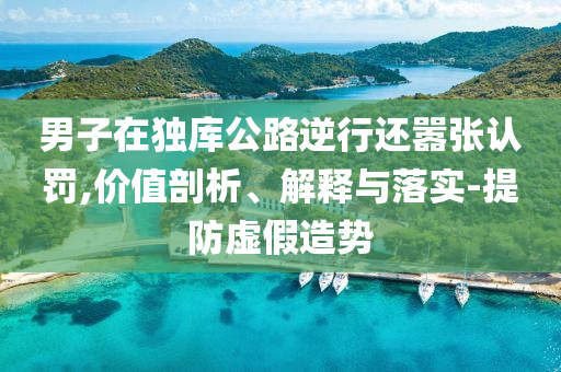 男子在獨庫公路逆行還囂張認(rèn)罰,價值剖析、解釋與落實-提防虛假造勢