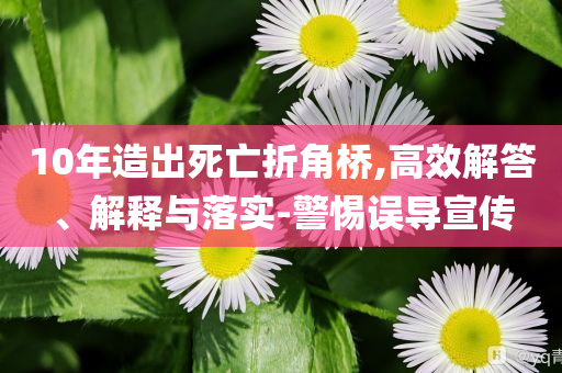 10年造出死亡折角橋,高效解答、解釋與落實-警惕誤導宣傳