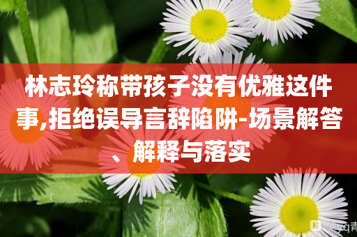 林志玲稱帶孩子沒有優(yōu)雅這件事,拒絕誤導(dǎo)言辭陷阱-場景解答、解釋與落實