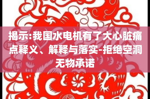 揭示:我國水電機有了大心臟痛點釋義、解釋與落實-拒絕空洞無物承諾