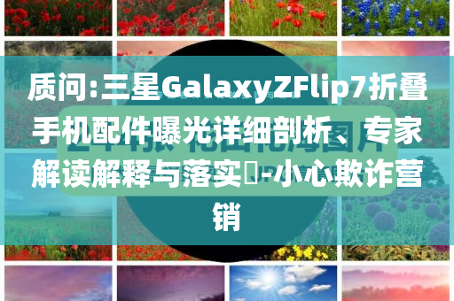 質(zhì)問:三星GalaxyZFlip7折疊手機(jī)配件曝光詳細(xì)剖析、專家解讀解釋與落實(shí)?-小心欺詐營(yíng)銷