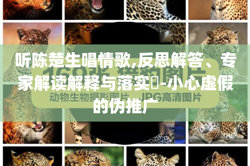 聽(tīng)陳楚生唱情歌,反思解答、專(zhuān)家解讀解釋與落實(shí)?-小心虛假的偽推廣