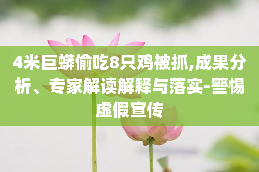 4米巨蟒偷吃8只雞被抓,成果分析、專家解讀解釋與落實-警惕虛假宣傳