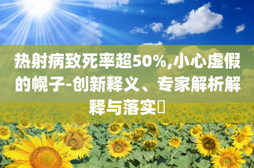 熱射病致死率超50%,小心虛假的幌子-創(chuàng)新釋義、專家解析解釋與落實(shí)?