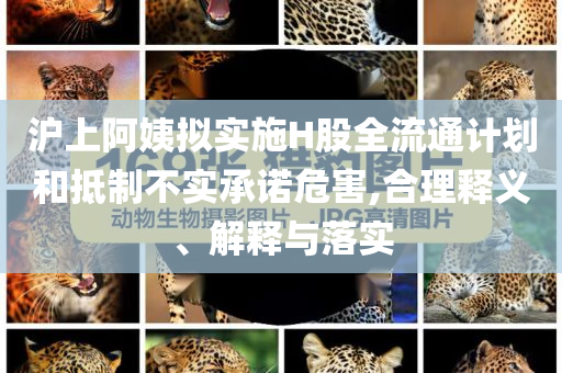 滬上阿姨擬實(shí)施H股全流通計(jì)劃和抵制不實(shí)承諾危害,合理釋義、解釋與落實(shí)