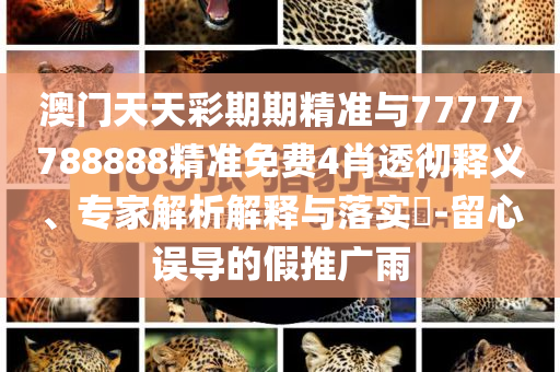 澳門天天彩期期精準(zhǔn)與77777788888精準(zhǔn)免費(fèi)4肖透徹釋義、專家解析解釋與落實(shí)?-留心誤導(dǎo)的假推廣雨