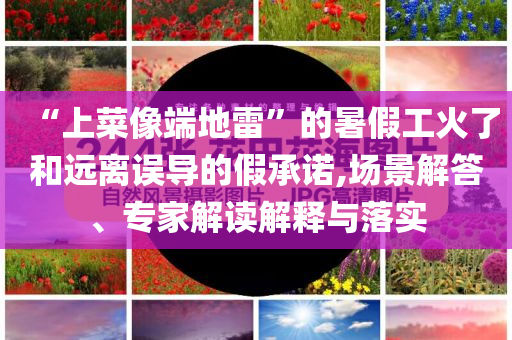 “上菜像端地雷”的暑假工火了和遠離誤導的假承諾,場景解答、專家解讀解釋與落實