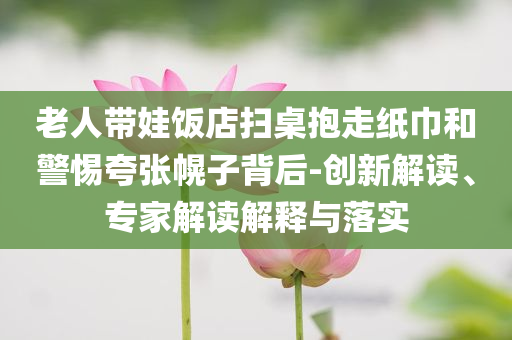 老人帶娃飯店掃桌抱走紙巾和警惕夸張幌子背后-創(chuàng)新解讀、專家解讀解釋與落實