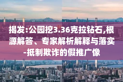 揭發(fā):公園挖3.36克拉鉆石,根源解答、專家解析解釋與落實(shí)-抵制欺詐的假推廣像