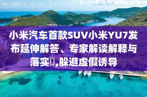 小米汽車首款SUV小米YU7發(fā)布延伸解答、專家解讀解釋與落實?,躲避虛假誘導(dǎo)