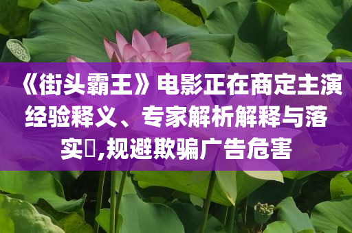 《街頭霸王》電影正在商定主演經(jīng)驗(yàn)釋義、專家解析解釋與落實(shí)?,規(guī)避欺騙廣告危害