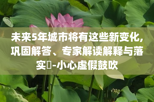 未來5年城市將有這些新變化,鞏固解答、專家解讀解釋與落實?-小心虛假鼓吹
