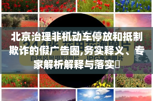 北京治理非機動車停放和抵制欺詐的假廣告圈,務(wù)實釋義、專家解析解釋與落實?
