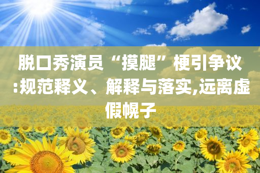 脫口秀演員“摸腿”梗引爭議:規(guī)范釋義、解釋與落實,遠離虛假幌子