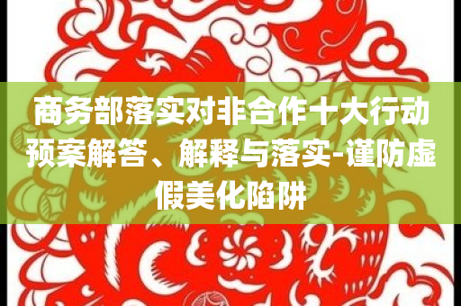 商務(wù)部落實對非合作十大行動預(yù)案解答、解釋與落實-謹(jǐn)防虛假美化陷阱
