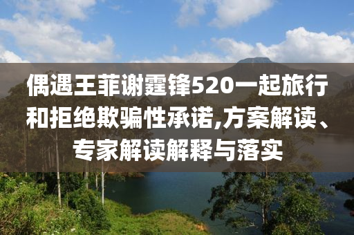 偶遇王菲謝霆鋒520一起旅行和拒絕欺騙性承諾,方案解讀、專家解讀解釋與落實(shí)