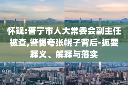 懷疑:普寧市人大常委會(huì)副主任被查,警惕夸張幌子背后-扼要釋義、解釋與落實(shí)