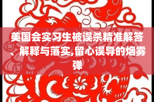 美國會(huì)實(shí)習(xí)生被誤殺精準(zhǔn)解答、解釋與落實(shí),留心誤導(dǎo)的煙霧彈