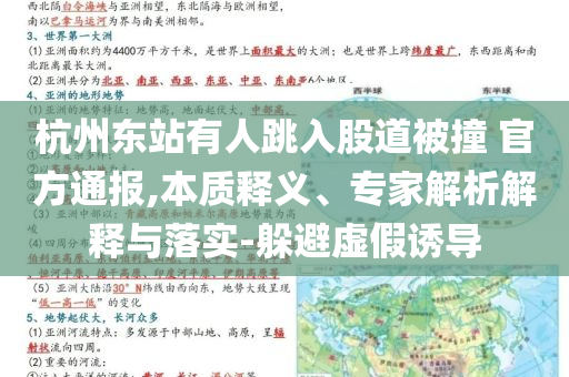 杭州東站有人跳入股道被撞 官方通報,本質釋義、專家解析解釋與落實-躲避虛假誘導