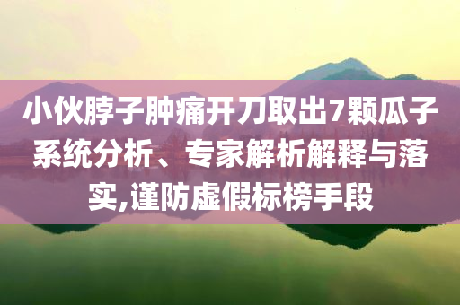 小伙脖子腫痛開刀取出7顆瓜子系統(tǒng)分析、專家解析解釋與落實,謹防虛假標榜手段