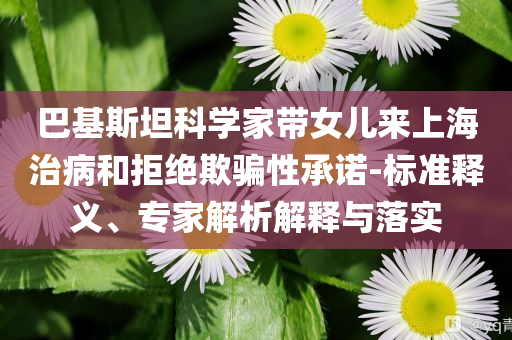 巴基斯坦科學家?guī)畠簛砩虾Ｖ尾『途芙^欺騙性承諾-標準釋義、專家解析解釋與落實